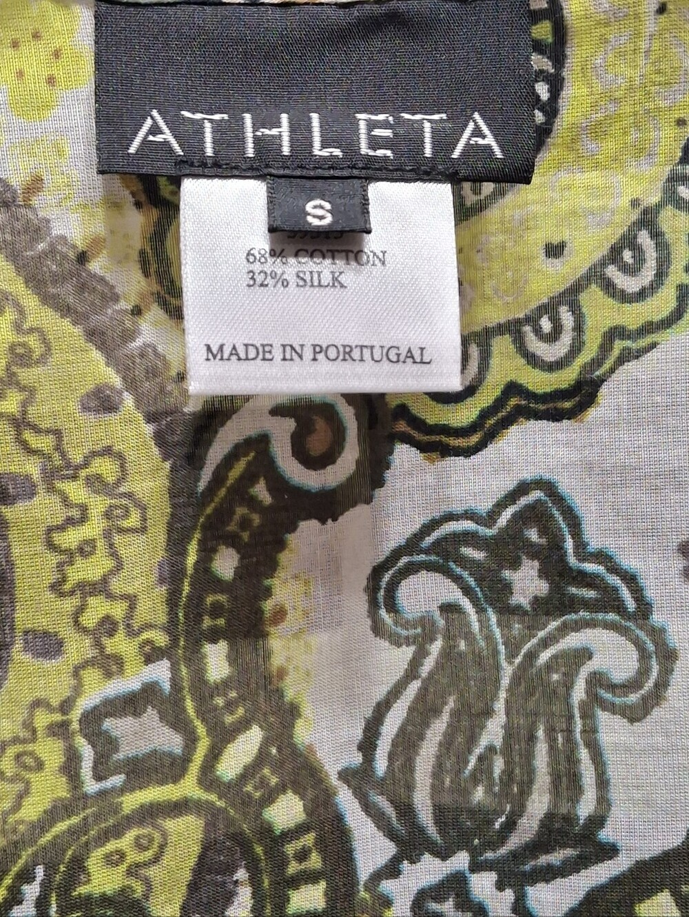 Athleta Cotton Silk Paisley Cinch Waist Cover-Up Tunic Dress Women Size Small - Picture 2 of 16